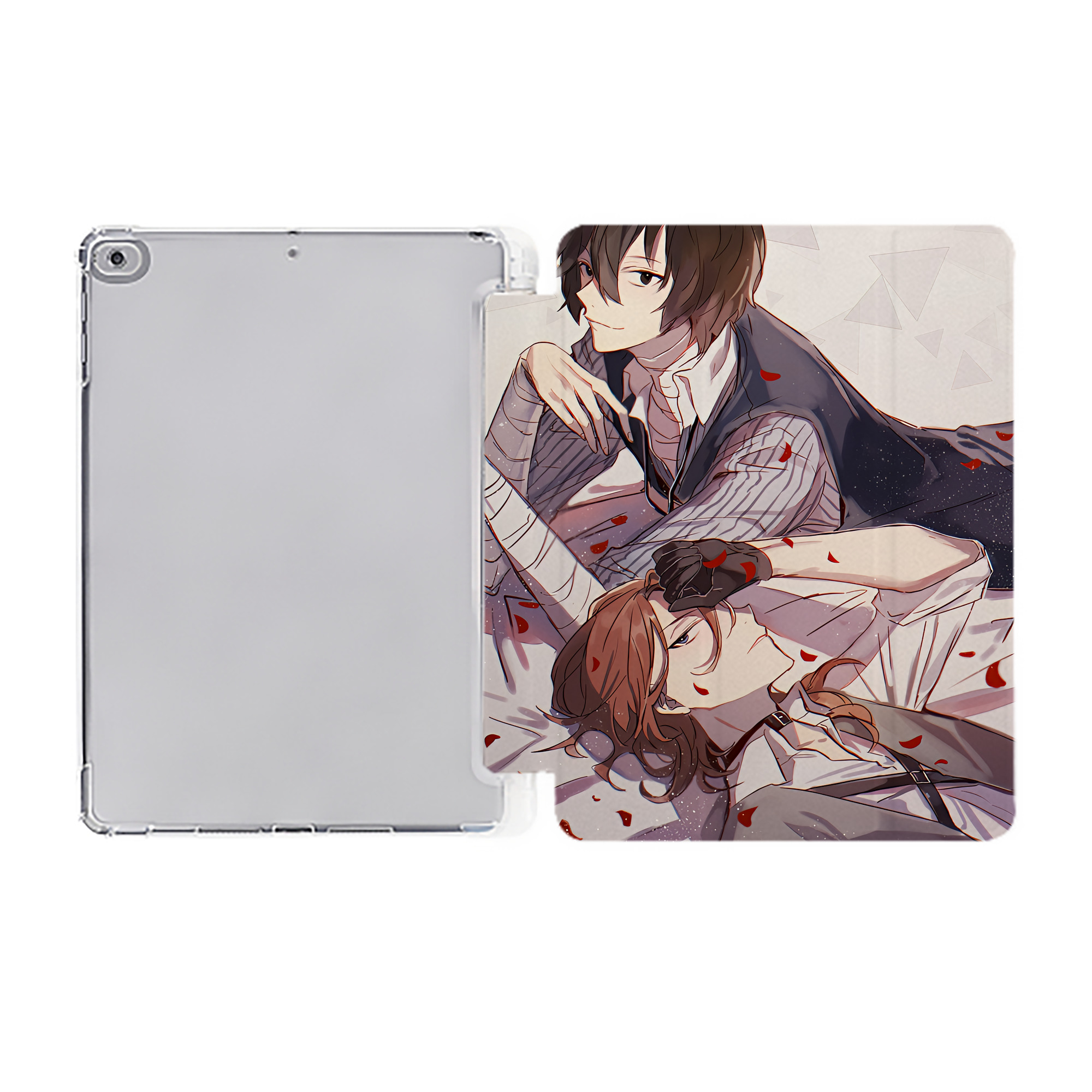 （画像用） 文豪ストレイドッグス Bungo Stray Dogs IPad ケース ペン収納付き 三つ折りスタンド PUレザー×シリコン 対応機種9.5/10.5/10.9インチ